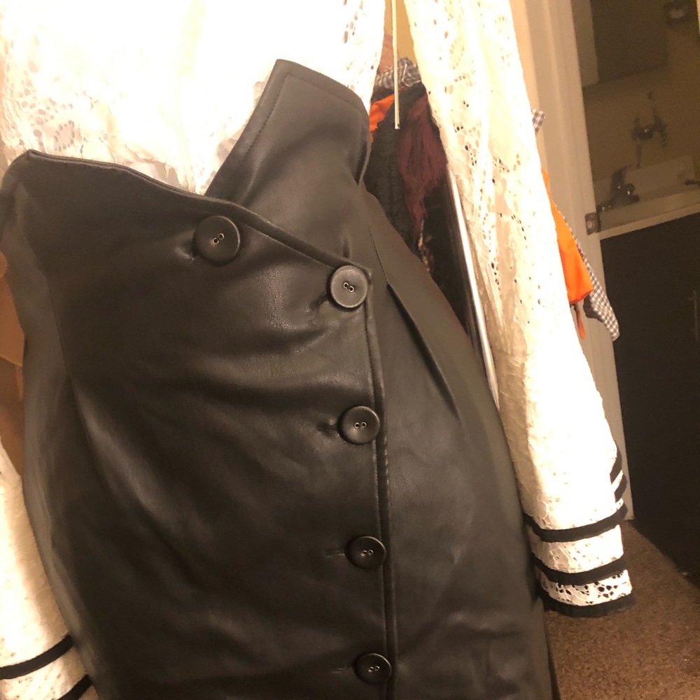 Faux leather high waisted pencil skirt